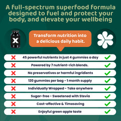 Rooti® Greens+ Superfoods | 7-in-1 Nutriblend Gummies | Probiotics & Enzymes