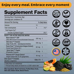Rooti® Activated Charcoal | 3-in-1 Digestive Support Gummies | Prebiotics & Probiotics